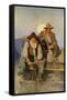 Stagecoach Driver and Armed Guard in the West-null-Framed Stretched Canvas