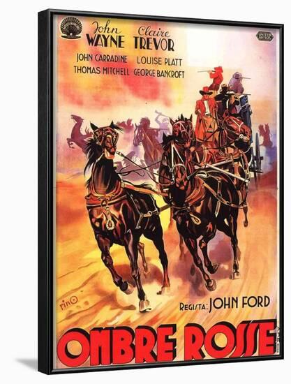 Stagecoach, Italian Movie Poster, 1939-null-Framed Art Print