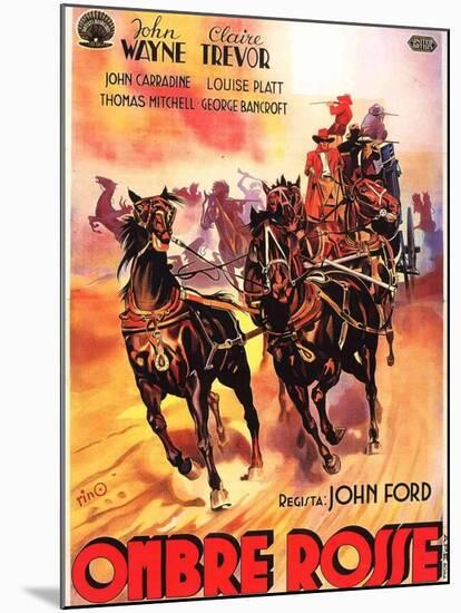 Stagecoach, Italian Movie Poster, 1939-null-Mounted Art Print