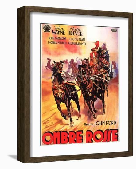 Stagecoach, Italian Movie Poster, 1939-null-Framed Art Print