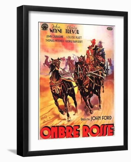 Stagecoach, Italian Movie Poster, 1939-null-Framed Art Print