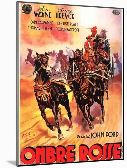 Stagecoach, Italian Movie Poster, 1939-null-Mounted Art Print