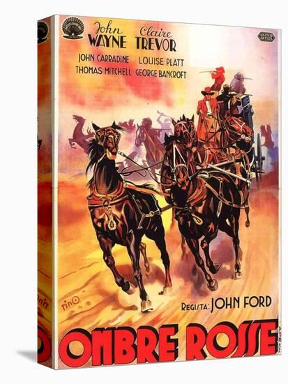Stagecoach, Italian Movie Poster, 1939-null-Stretched Canvas