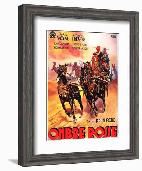 Stagecoach, Italian Movie Poster, 1939-null-Framed Art Print