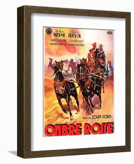 Stagecoach, Italian Movie Poster, 1939-null-Framed Art Print