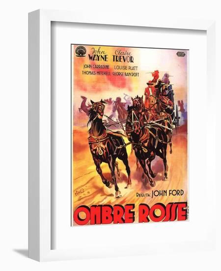 Stagecoach, Italian Movie Poster, 1939-null-Framed Art Print