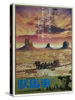 Stagecoach, Japanese Movie Poster, 1939-null-Stretched Canvas