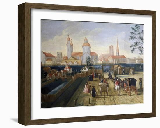 Stagecoach Station in Munich, 1775-Joseph Stephan-Framed Giclee Print