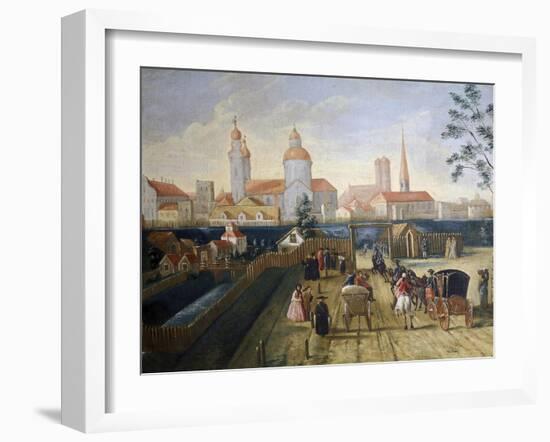 Stagecoach Station in Munich, 1775-Joseph Stephan-Framed Giclee Print