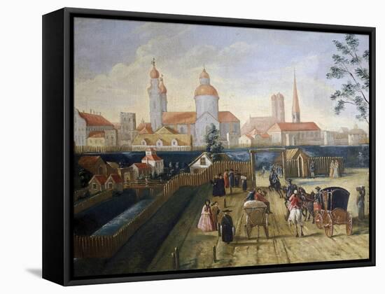 Stagecoach Station in Munich, 1775-Joseph Stephan-Framed Stretched Canvas