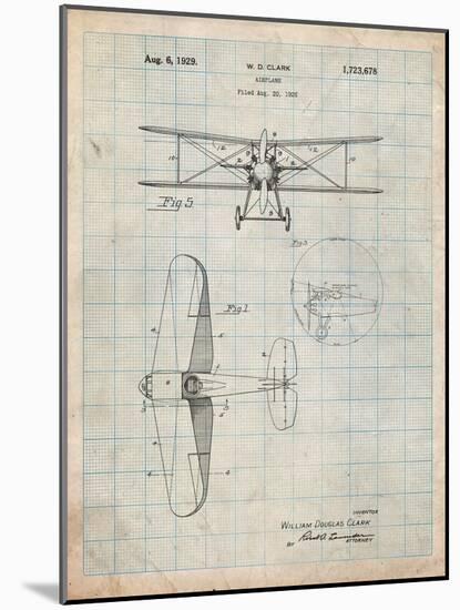 Staggered Biplane Aircraft Patent-Cole Borders-Mounted Art Print