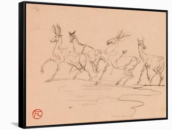 Stags and Hinds-Henri de Toulouse-Lautrec-Framed Stretched Canvas