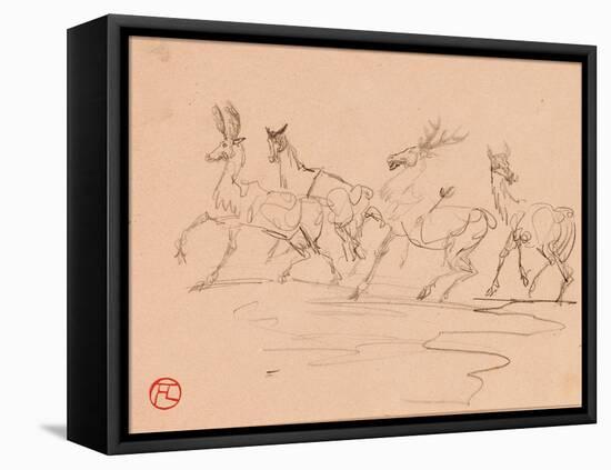 Stags and Hinds-Henri de Toulouse-Lautrec-Framed Stretched Canvas