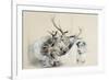 Stags' Heads and Dog, 1857 (Pencil on Paper)-Edwin Henry Landseer-Framed Premium Giclee Print