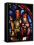 Stained Glass, 13th circa Noah and His Wife Boarding the Ark from the Noah Window-null-Framed Stretched Canvas