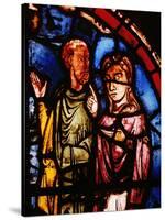 Stained Glass, 13th circa Noah and His Wife Boarding the Ark from the Noah Window-null-Stretched Canvas