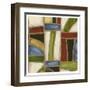 Stained Glass Abstraction II-Karen Deans-Framed Art Print