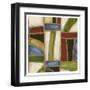 Stained Glass Abstraction II-Karen Deans-Framed Art Print