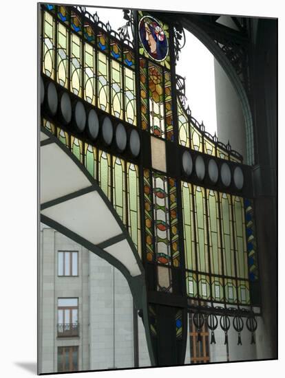 Stained Glass Art Nouveau (Jugendstil) Detail, Municipal House, Prague, Czech Republic-Ethel Davies-Mounted Photographic Print