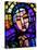 Stained Glass by Alexandre Cingria of the Virgin Mary, Notre-Dame Des Alpes Church, Le Fayet, Haute-Godong-Stretched Canvas