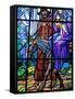 Stained Glass by Raphael Lardeur of the Flight into Egypt, St. Joseph De Chedde Church, Haute-Savoi-Godong-Framed Stretched Canvas