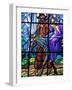 Stained Glass by Raphael Lardeur of the Flight into Egypt, St. Joseph De Chedde Church, Haute-Savoi-Godong-Framed Photographic Print