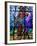 Stained Glass by Raphael Lardeur of the Flight into Egypt, St. Joseph De Chedde Church, Haute-Savoi-Godong-Framed Photographic Print