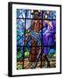 Stained Glass by Raphael Lardeur of the Flight into Egypt, St. Joseph De Chedde Church, Haute-Savoi-Godong-Framed Photographic Print