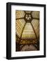 Stained glass ceiling inside Ferenciek Tere. Budapest, Capital of Hungary-Tom Haseltine-Framed Photographic Print