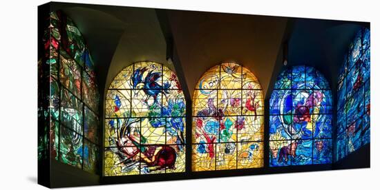 Stained glass Chagall Windows at Hadassah Medical Centre, Jerusalem, Israel-null-Stretched Canvas