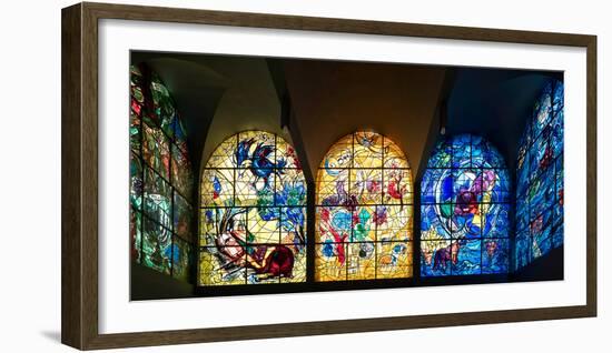 Stained glass Chagall Windows at Hadassah Medical Centre, Jerusalem, Israel-null-Framed Photographic Print