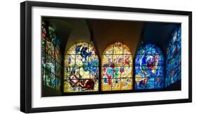 Stained glass Chagall Windows at Hadassah Medical Centre, Jerusalem, Israel-null-Framed Photographic Print