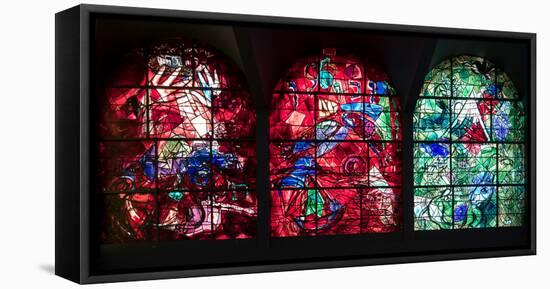 Stained glass Chagall Windows at Hadassah Medical Centre, Jerusalem, Israel-null-Framed Stretched Canvas