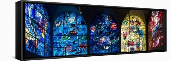 Stained glass Chagall Windows at Hadassah Medical Centre, Jerusalem, Israel-null-Framed Stretched Canvas