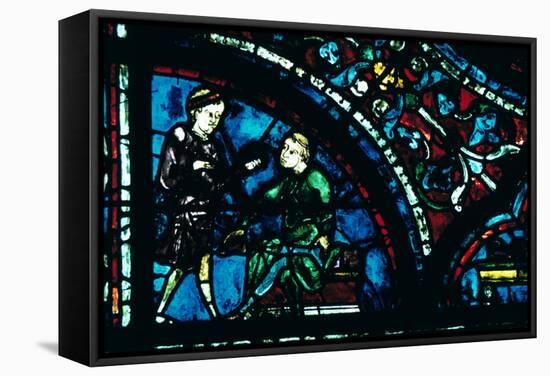 Stained Glass, Chartres Cathedral, Chartres, France-null-Framed Stretched Canvas