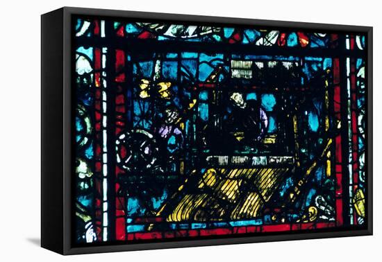 Stained Glass, Chartres Cathedral, Chartres, France-null-Framed Stretched Canvas