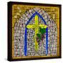 Stained Glass Cross I-Kathy Mahan-Stretched Canvas