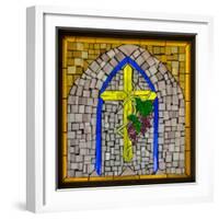 Stained Glass Cross I-Kathy Mahan-Framed Photographic Print