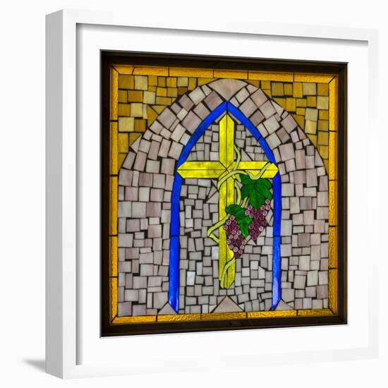 Stained Glass Cross I-Kathy Mahan-Framed Photographic Print