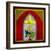 Stained Glass Cross II-Kathy Mahan-Framed Photographic Print