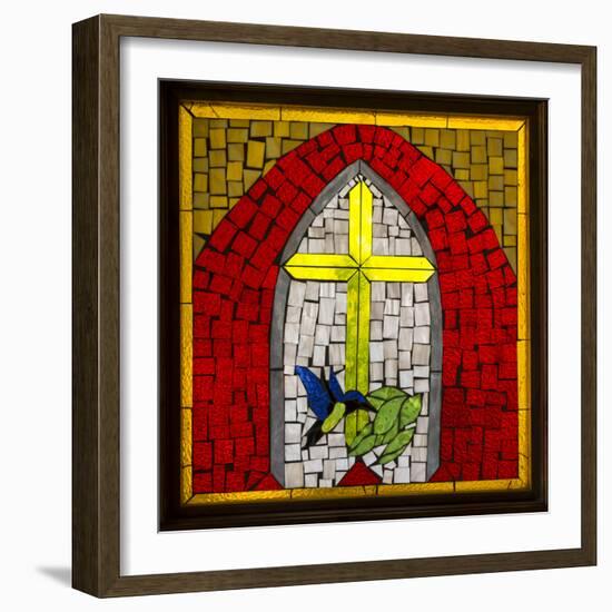 Stained Glass Cross II-Kathy Mahan-Framed Photographic Print