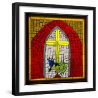 Stained Glass Cross II-Kathy Mahan-Framed Photographic Print