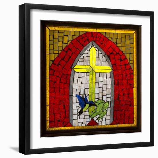 Stained Glass Cross II-Kathy Mahan-Framed Photographic Print