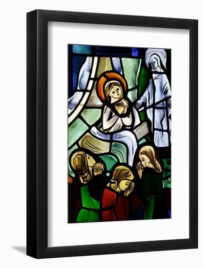 Stained glass depicting Sainte Therese de Lisieux healed by Mary in Notre-Dame-de-la-Trinite church-Godong-Framed Photographic Print