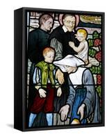 Stained Glass Depicting St. Vincent De Paul, Founder of the Daughters of Charity Congregation-Godong-Framed Stretched Canvas