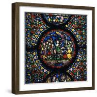 Stained Glass Depiction of Christs Entry to Jerusalem, 12th Century-CM Dixon-Framed Photographic Print