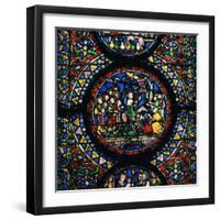 Stained Glass Depiction of Christs Entry to Jerusalem, 12th Century-CM Dixon-Framed Photographic Print