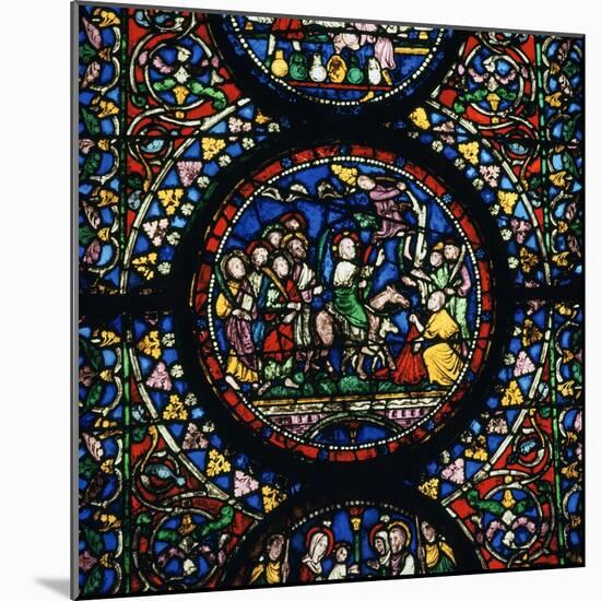 Stained Glass Depiction of Christs Entry to Jerusalem, 12th Century-CM Dixon-Mounted Photographic Print