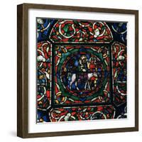 Stained Glass Depiction of the Holy Family Fleeing to Egypt, 12th Century-CM Dixon-Framed Photographic Print