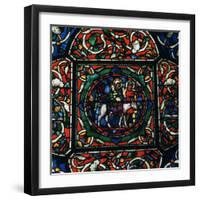 Stained Glass Depiction of the Holy Family Fleeing to Egypt, 12th Century-CM Dixon-Framed Photographic Print